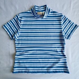 Crossroads Blue and White Striped Top Size Large Vintage